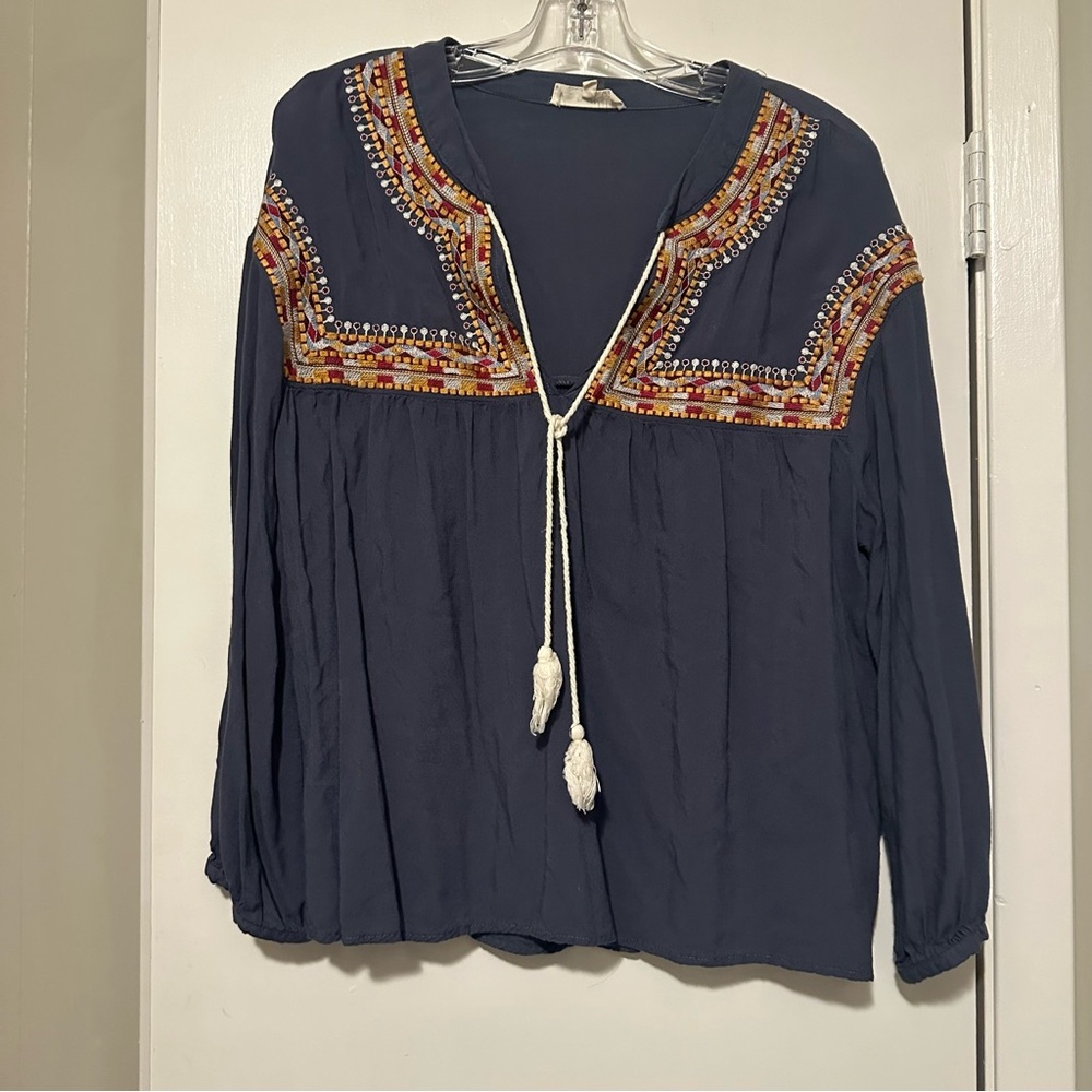 Entro bohemian blouse blue size L - Picture 1 of 7